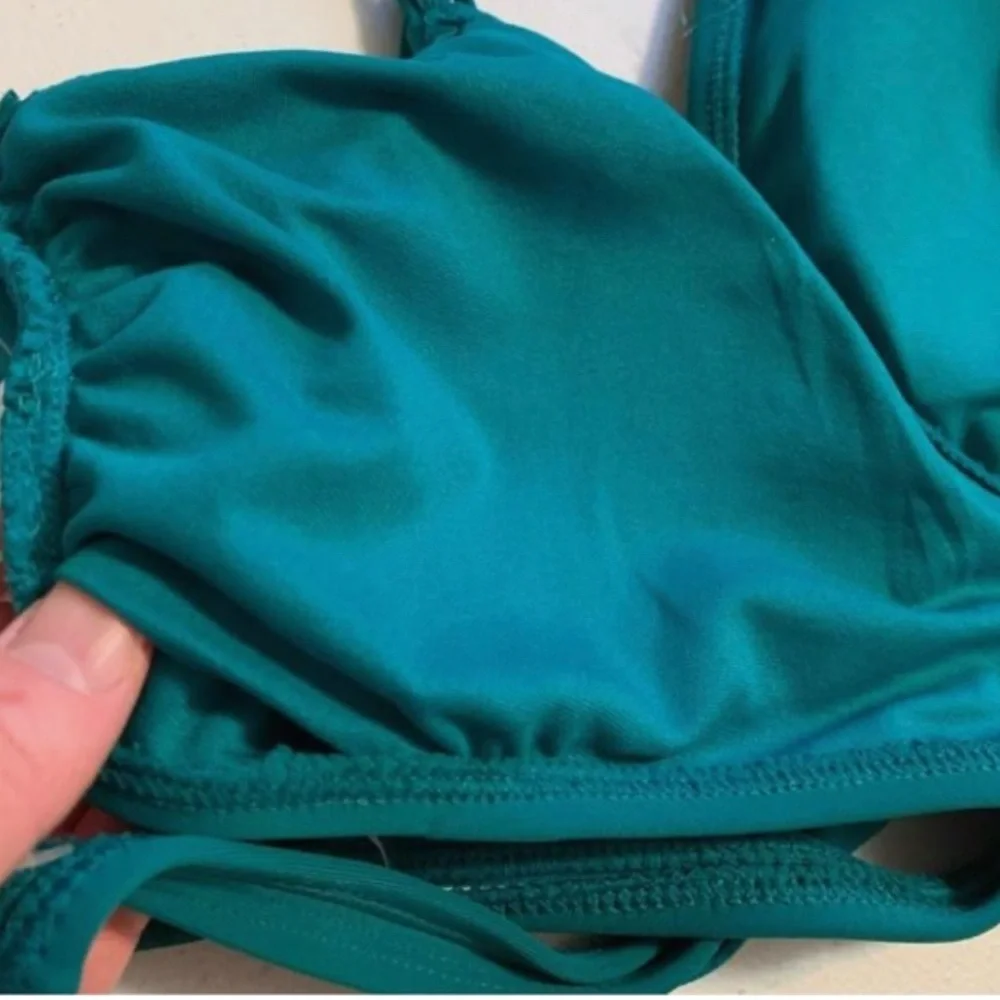 NWT Juniors' Wrap Front Bralette Bikini Top - Xhilaration Teal Green M (4-6)‎
